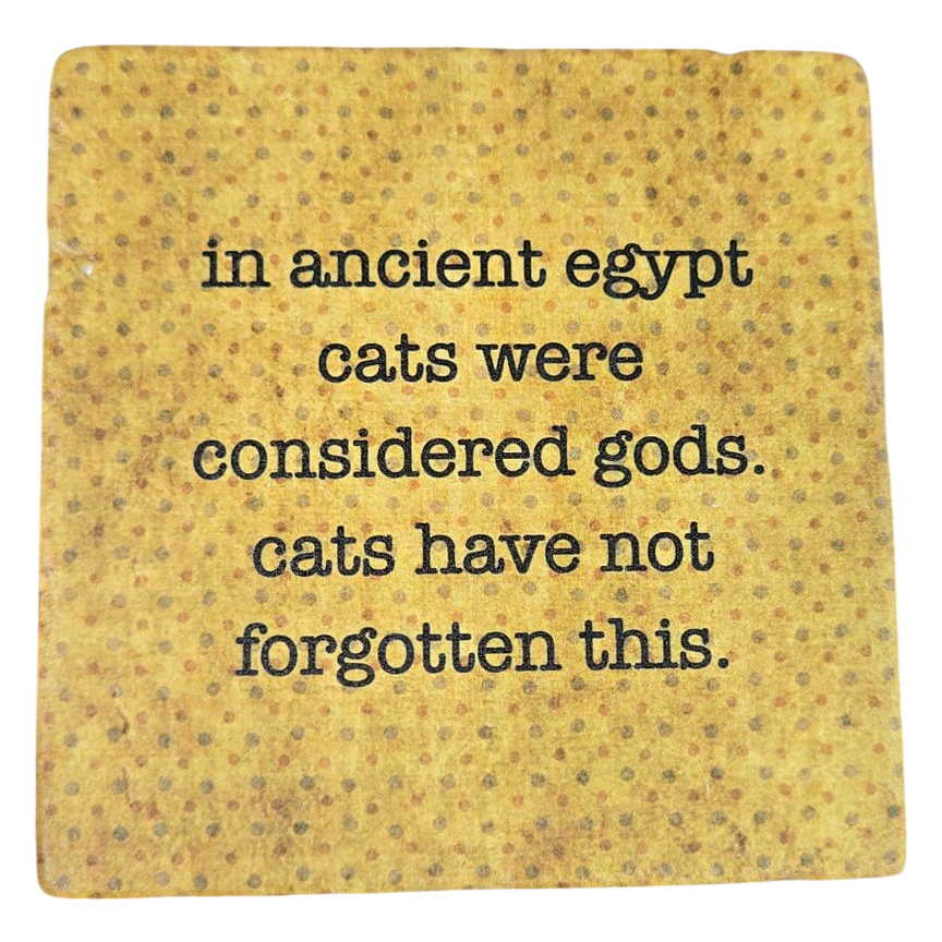 Ancient Egypt Cats Were Gods Funny Cat Quote Coaster