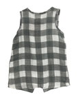 Mud Pie Gray Plaid Snap Romper