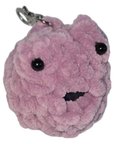 Pink Frog Squishy Crochet Keychain with Bead Filling