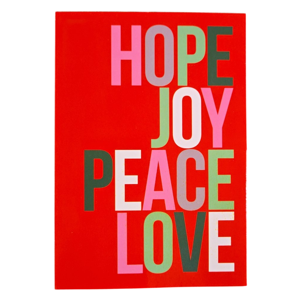Hope Joy Peace Love Christmas Greeting Card
