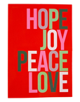 Hope Joy Peace Love Christmas Greeting Card
