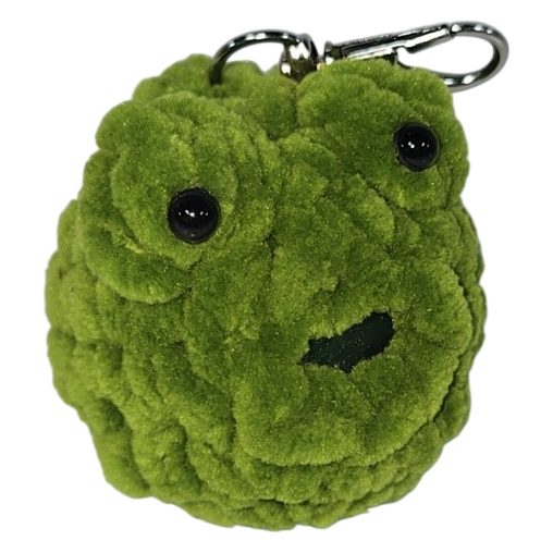 Green Frog Squishy Plush Keychain with Gel Bead Ball