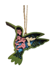 Layered Wood Hummingbird Hanging Ornament
