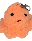 Peach Crochet Octopus Squishy Keychain with Orbeez
