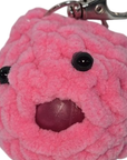 Pink Crocheted Blob Stress Ball Keychain