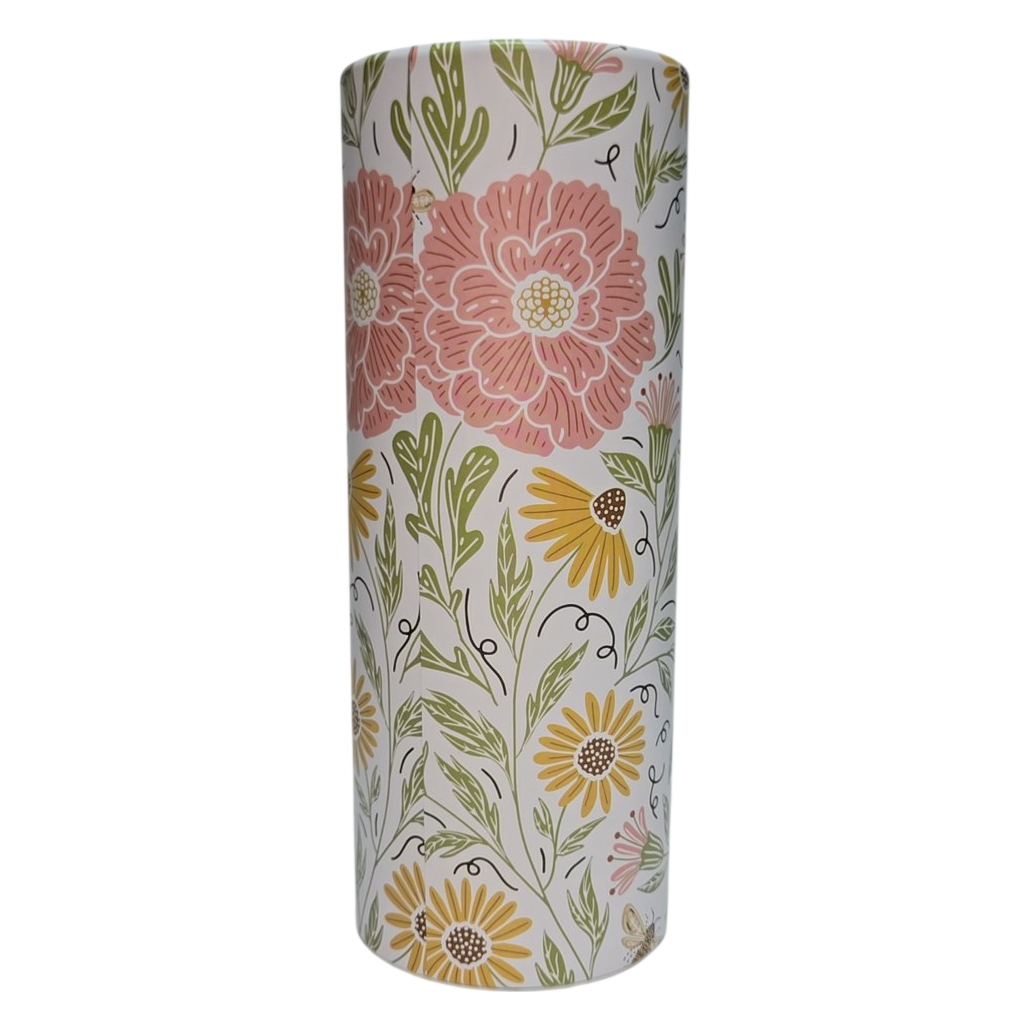 Floral &amp; Bee Print Tissue Tube – Cup Holder Size