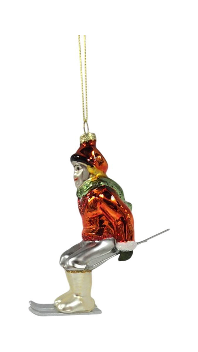 Red Skier Ornament