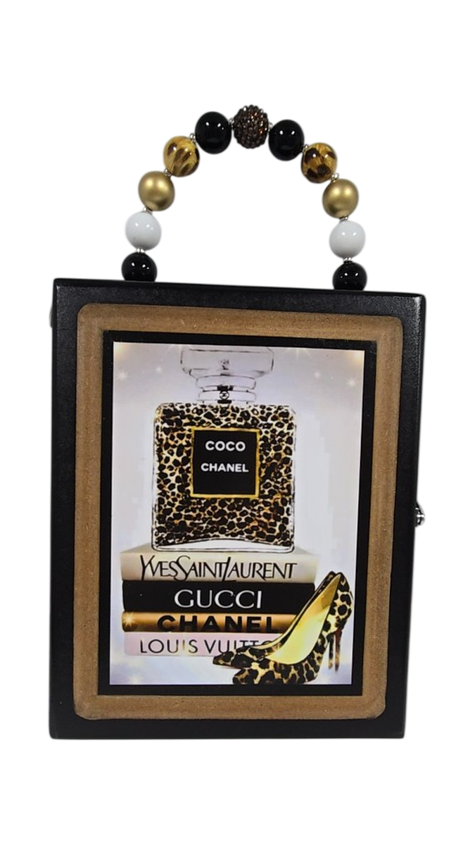 Coco Chanel Inspired Leopard Print Cigar Box Handbag