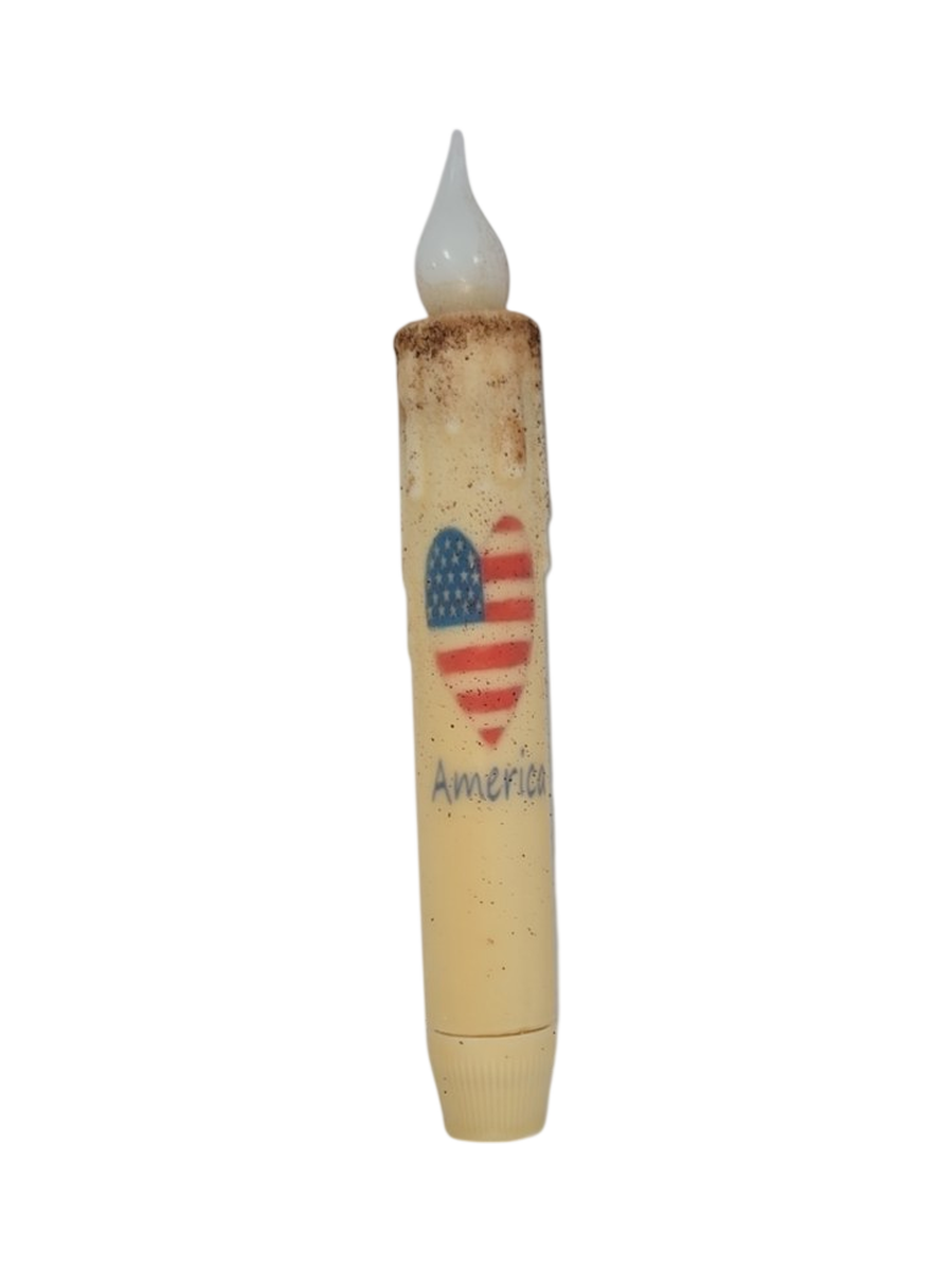 Heart America Taper Candle