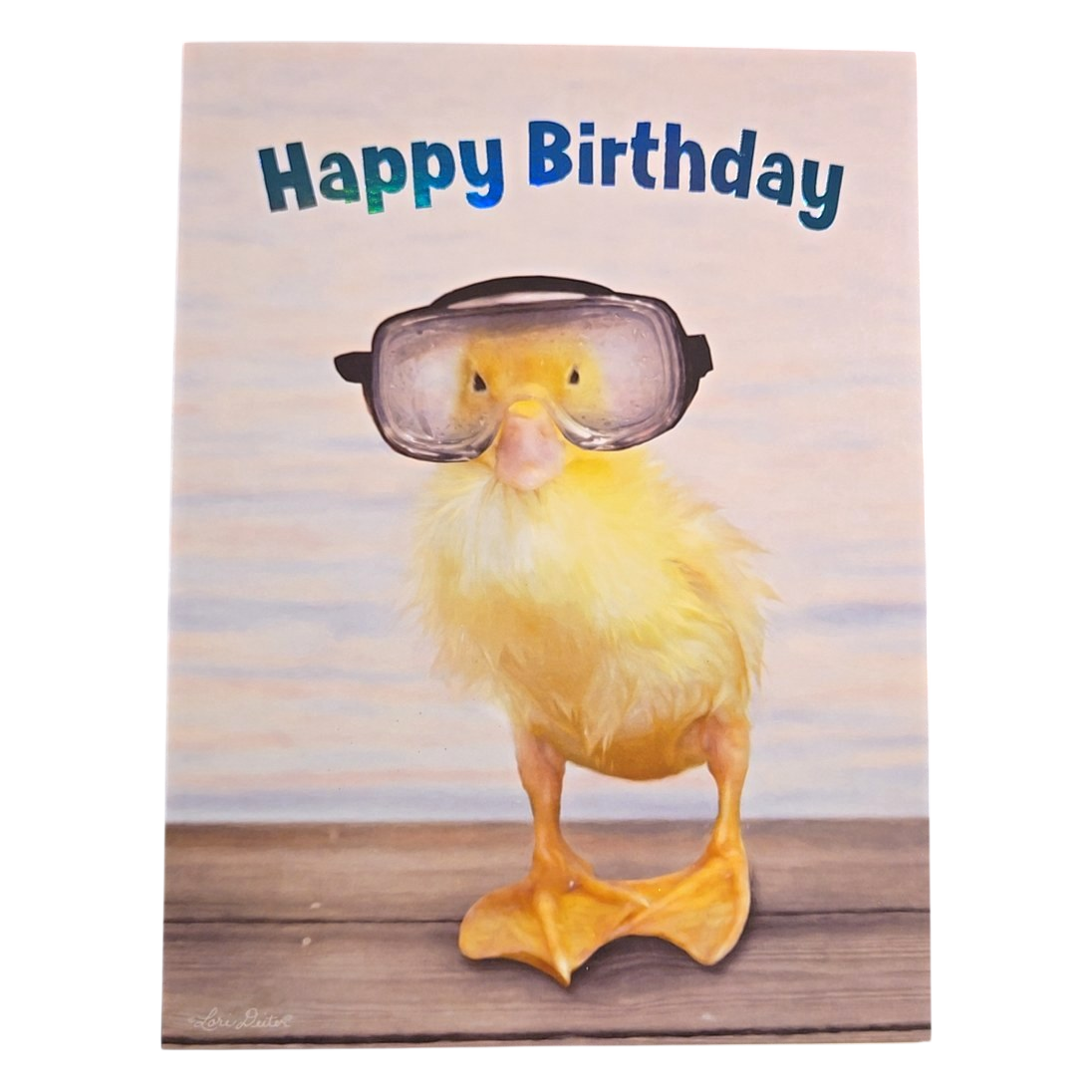 Happy Birthday Duckling with Goggles Card