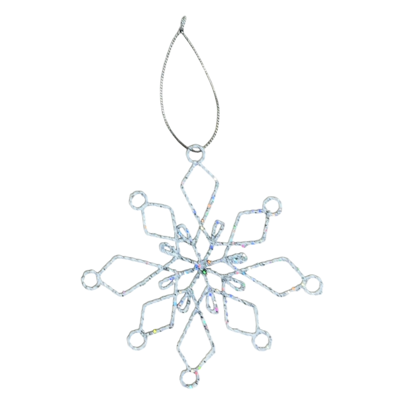 White Glitter Snowflake Ornament