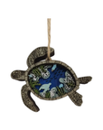 Layered Wood Sea Turtle Ornament with Ocean Scene