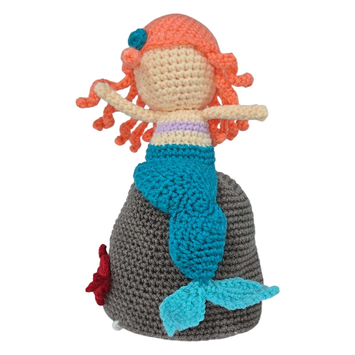Crochet Mermaid Squishy Amigurumi Doll on Rock