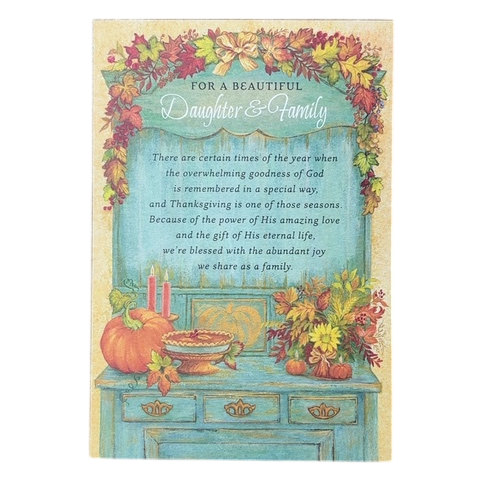 DaySpring Thanksgiving Greeting Card with Scripture (Daughter &amp; Family)