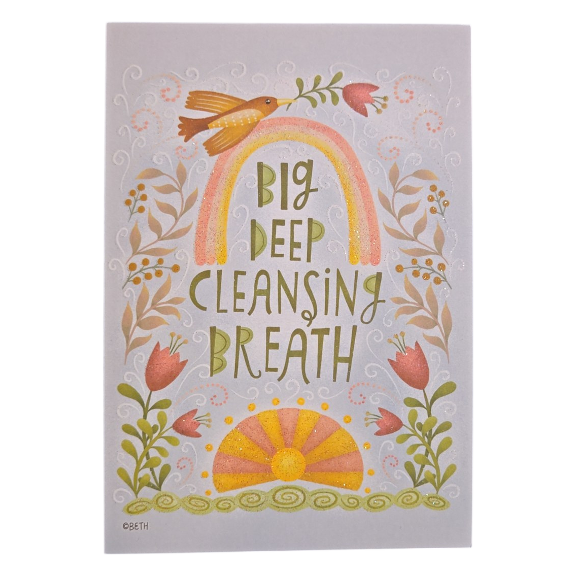 Big Deep Cleansing Breath Inspirational Greeting Card