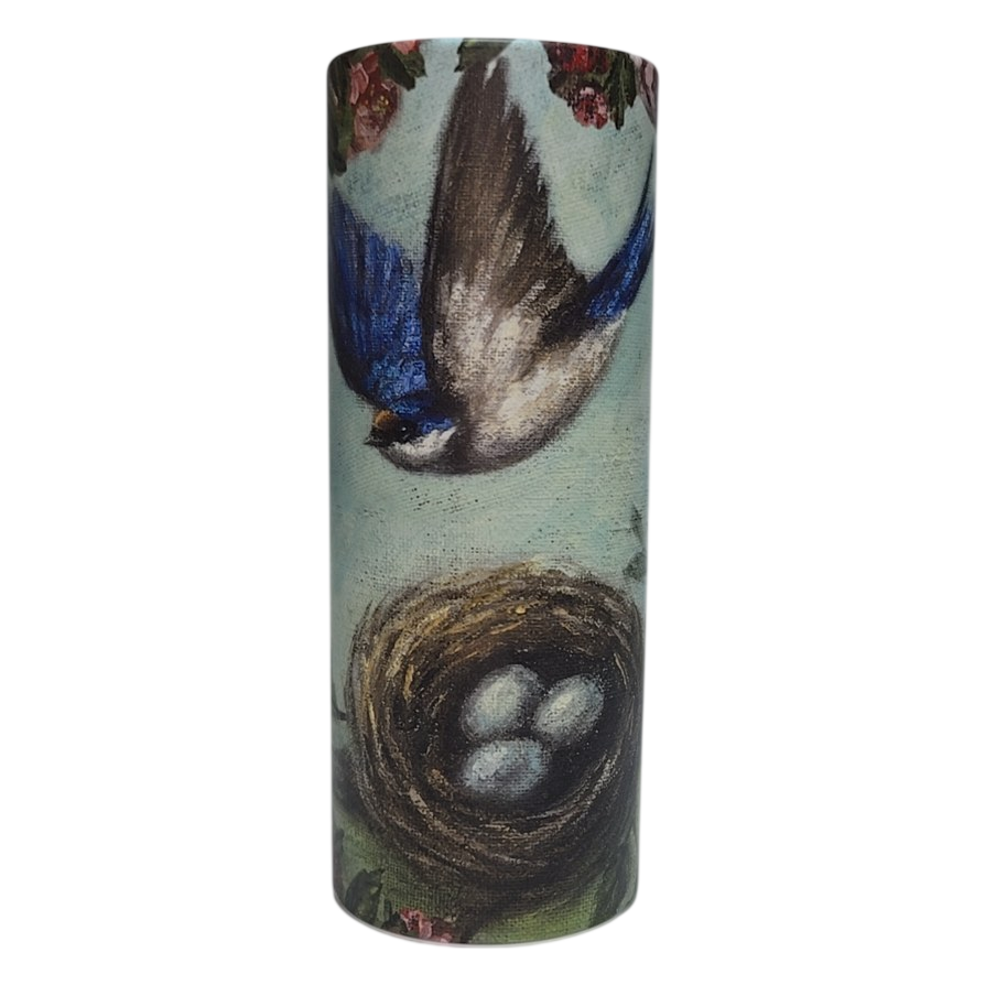 Bluebird &amp; Nest Vintage Art Tissue Tube – Cup Holder Size