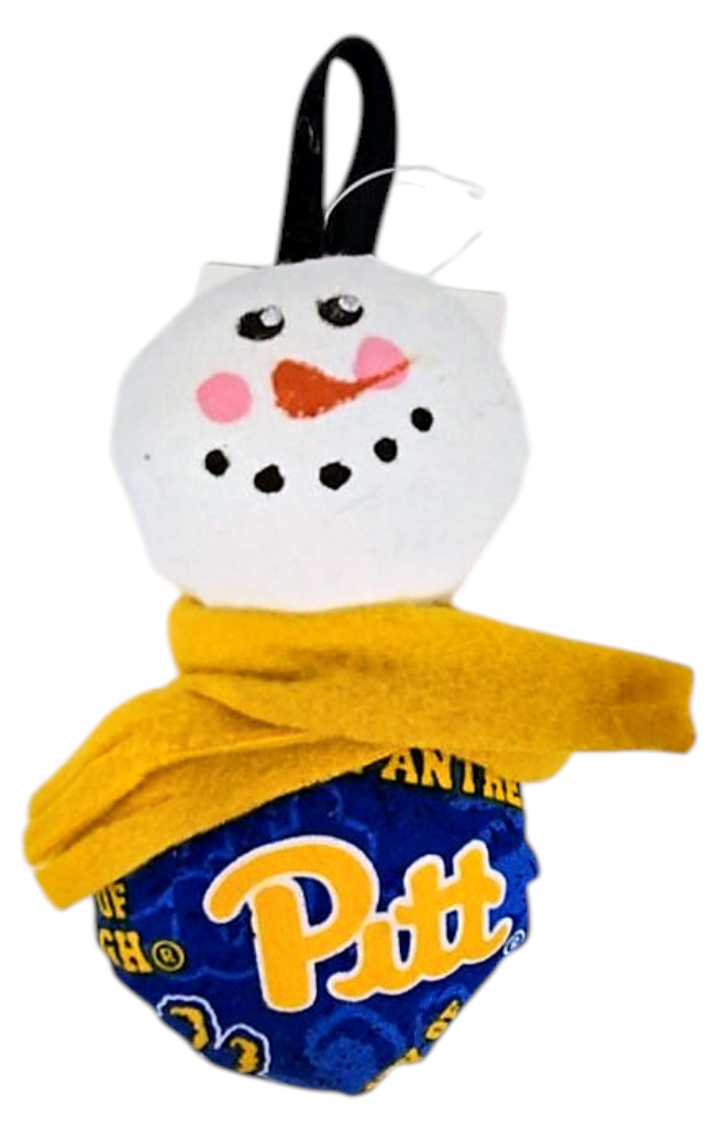 Pitt Panthers Snowman Christmas Ornament