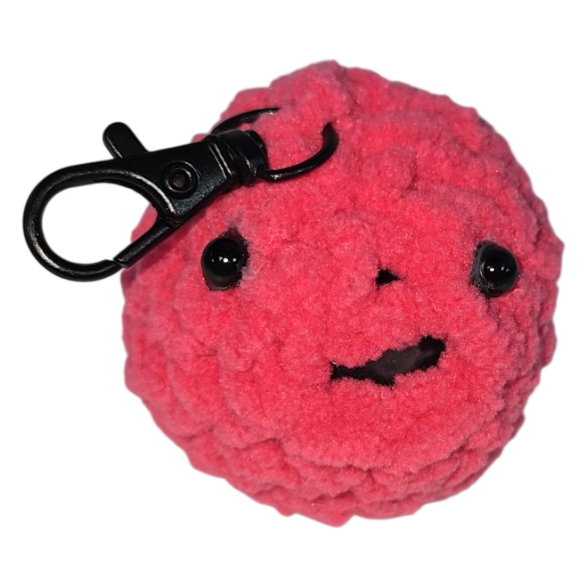 Cute Squishy Fish Crochet Keychain with Stress Ball
