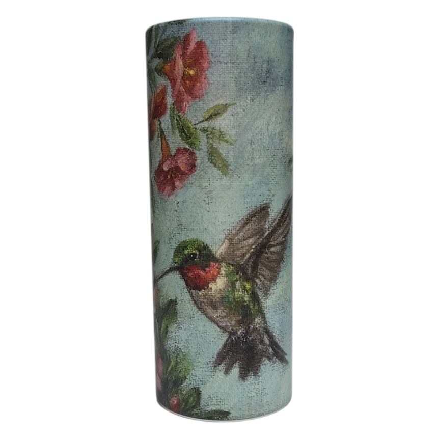 Hummingbird Floral Tube Tissue Holder for Car Cup Holder