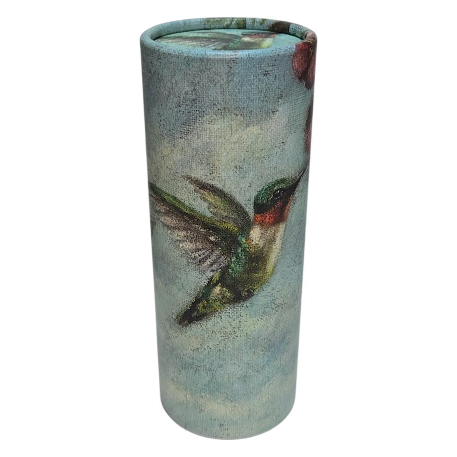 Hummingbird Floral Tube Tissue Holder for Car Cup Holder