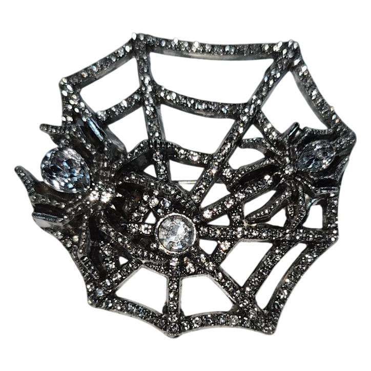 Crystal Spider Web Brooch