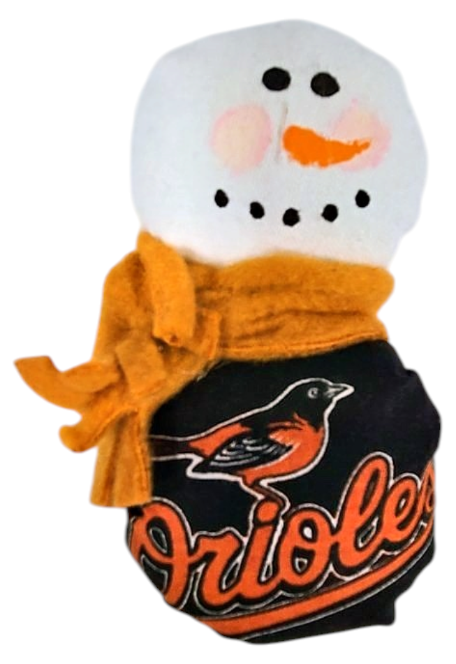 Baltimore Orioles Snowman Plush Stuffed Figure MLB Baseball