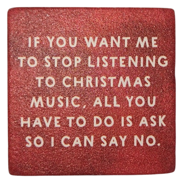 Funny Christmas Music Glitter Ceramic Magnet