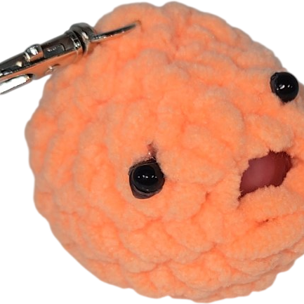 Crochet Stress Ball Blob Keychain – Orange