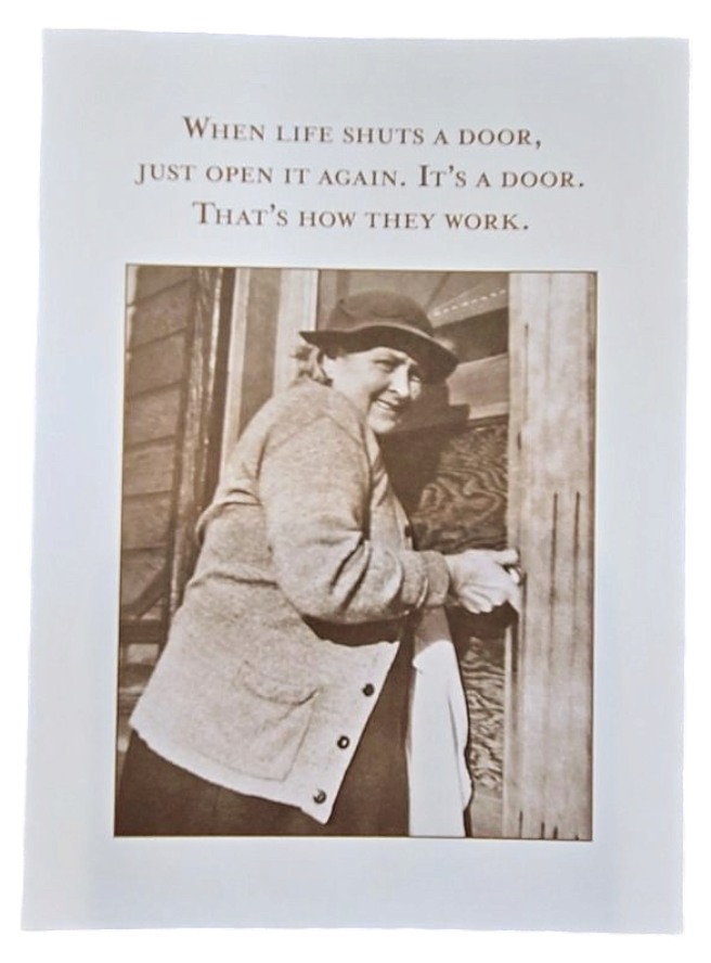 When Life Shuts a Door Funny Greeting Card