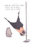 Pole Dance Wild and Crazy Cat Card