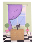 Curious Black Cat in a Box Greeting Card