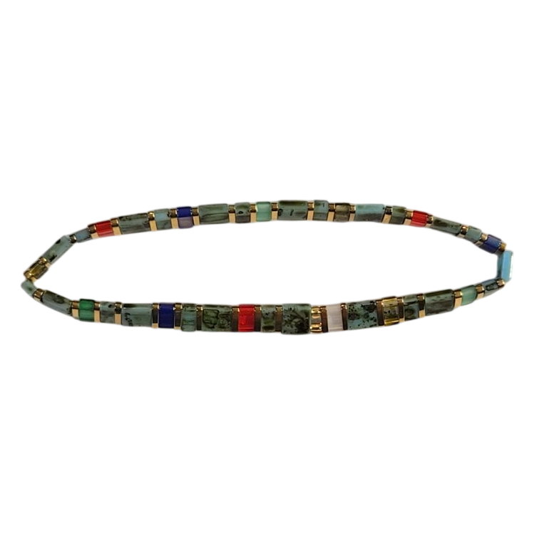 Multicolor Tila Bead Stretch Bracelet