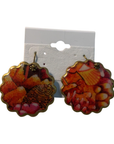 Thanksgiving Turkey Round Novelty Earrings