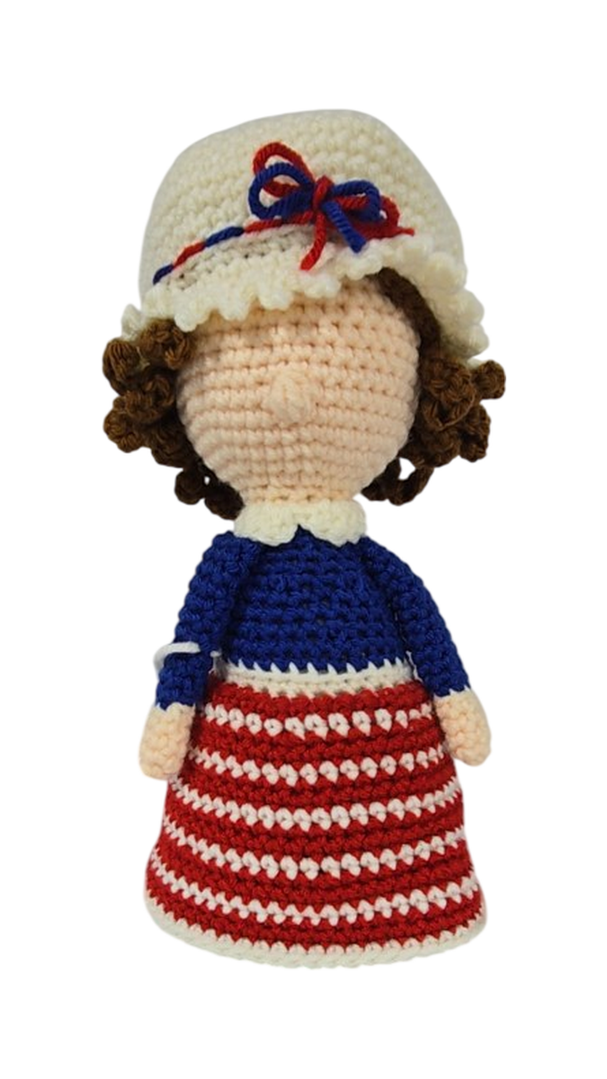 Patriotic Crochet Girl Doll – Red White &amp; Blue Amigurumi
