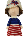 Patriotic Crochet Girl Doll – Red White & Blue Amigurumi