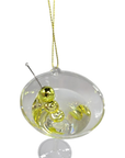 Glass Olive Martini Ornament