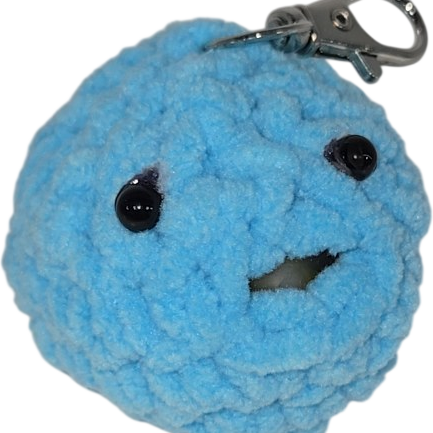 Crochet Stress Ball Blob Keychain – Blue