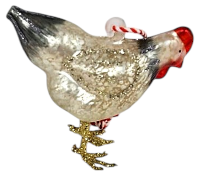 Rooster Glass Ornament