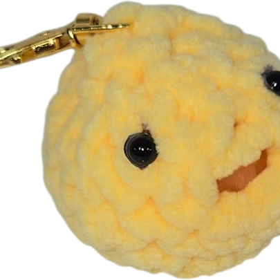 Crochet Smiley Face Keychain Charm
