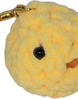 Crochet Puffer Fish Stress Ball Keychain - Yellow Smiley Face