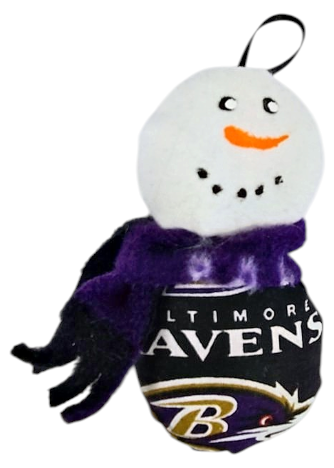 Baltimore Ravens Snowman Plush Christmas Ornament