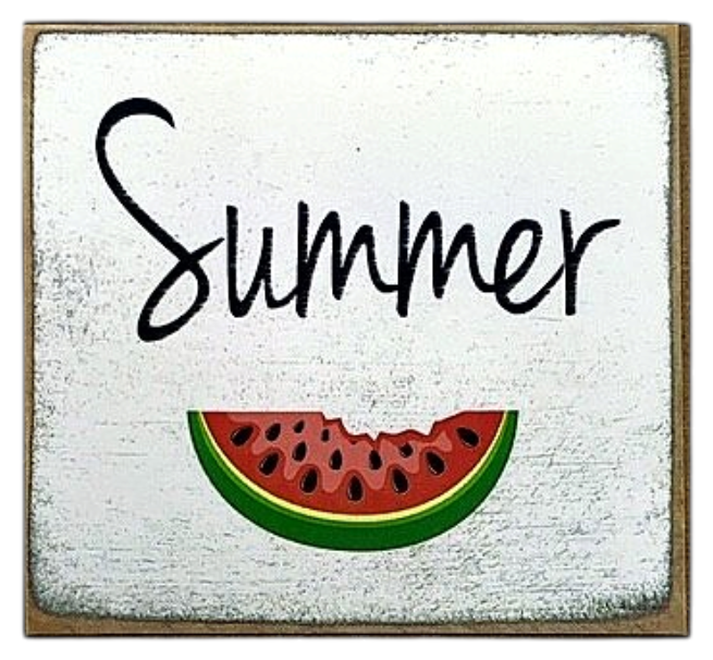 Summer Watermelon Block Sign Decor