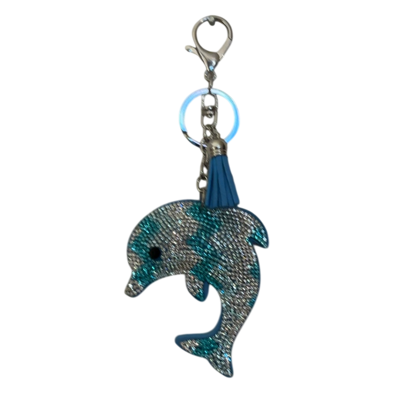 Glitter Dolphin Keychain Bag Charm