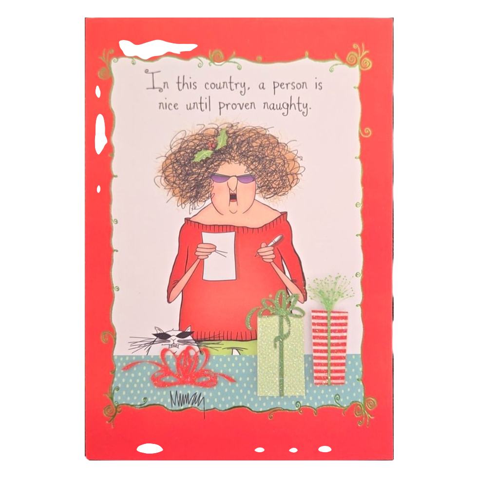 Nice Until Proven Naughty Christmas Card