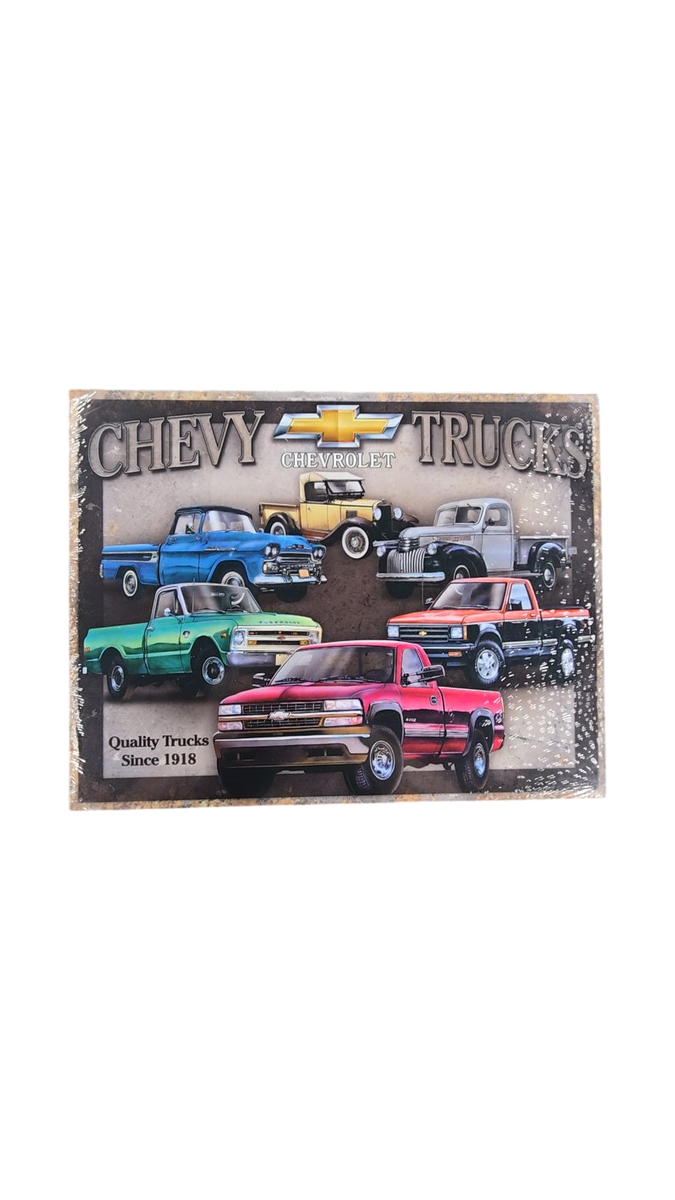 Chevy Trucks "Quality Trucks Since 1918" Vintage Metal Sign