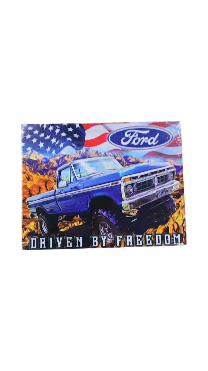 Ford Driven By Freedom Metal Sign