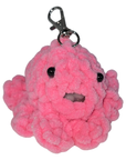 Pink Crochet Octopus Squishy Keychain Clip