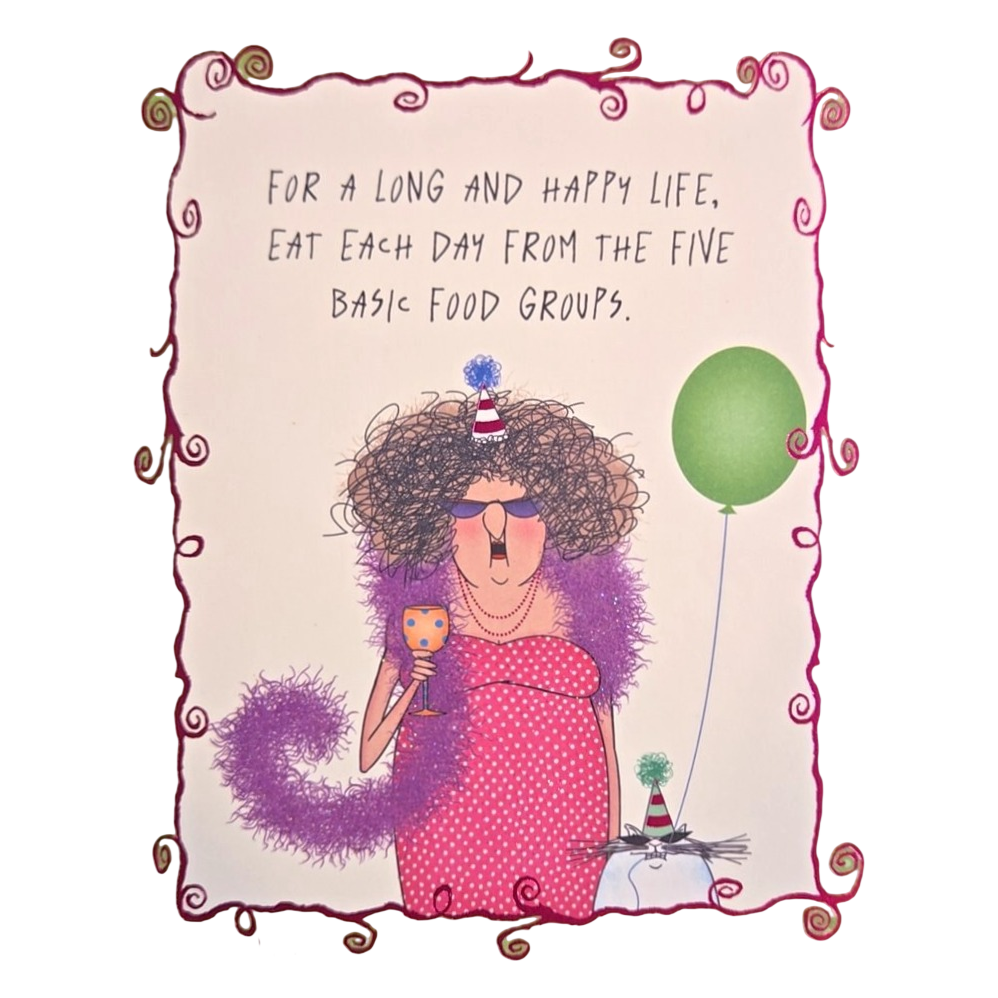 Five Basic Food Groups Funny Birthday Card