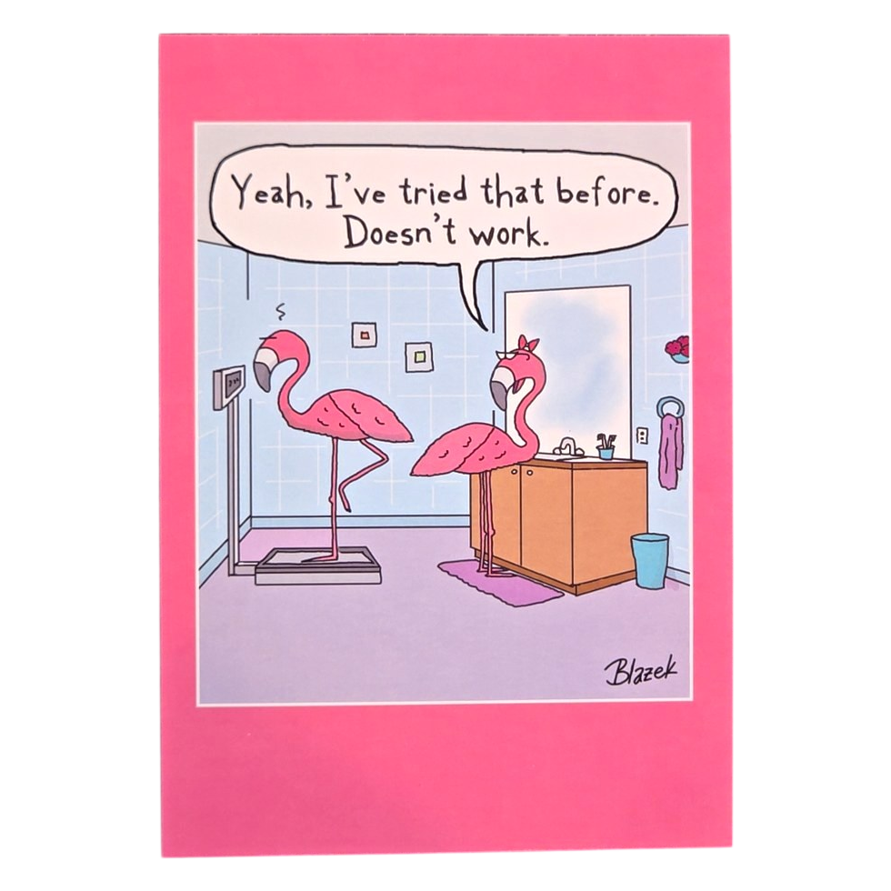 Funny Flamingo Scale Bathroom Humor Card