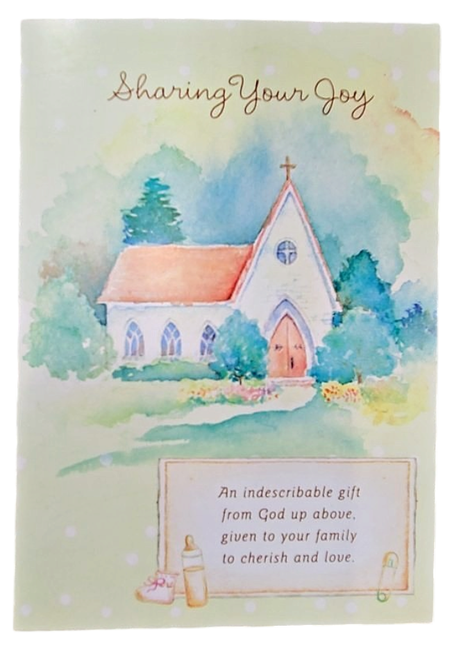 Sharing Your Joy Baby Baptism Greeting Card